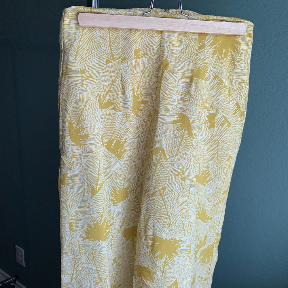 Yellow and white boho palm pants